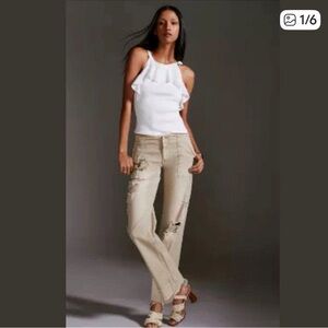 Pilcro/Anthropologie Low Rise Distressed Pants